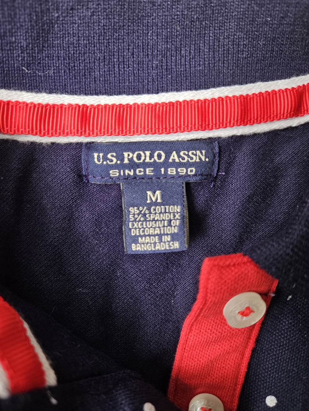 U.S. Polo Assn. Navy Polo with Red and White Trim - Picture 2 of 12